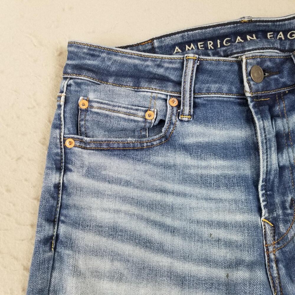 American Eagle Jeans Mens 30x36 Airflex+ Athletic Straight Fit‎ Stretch Denim - Picture 3 of 16